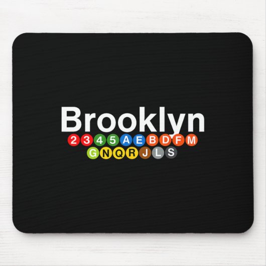 Tapis De Souris New York Brooklyn Subway Station Signs, Train Sign (Devant)