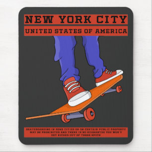 Tapis De Souris New York City, USA Cool Skateboard