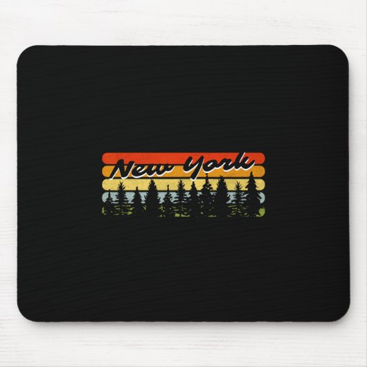 Tapis De Souris New York Forest Sunset Trees Cabin Theme Souvenir  (Devant)