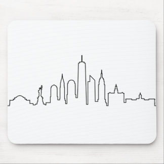 Tapis De Souris NEW YORK NYC Manhattan USA City Skyline Silhouette