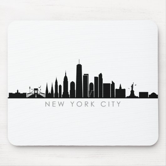 Tapis De Souris NEW YORK NYC Manhattan USA City Skyline Silhouette (Devant)