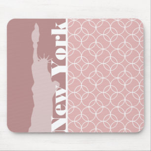 Tapis De Souris New York, Statue de la liberté Mauve Circles