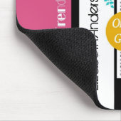 Tapis De Souris Newsprint de mode tendance léopard rose et nom (Coin)