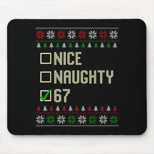 Tapis De Souris Nice Naughty 67 Funny Ugly Sweater Slang Brainrot (Devant)