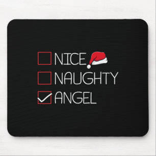 Tapis De Souris Nice Naughty Angel Noël Pyjama Drôle Humour X-