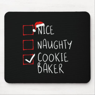 Tapis De Souris Nice Naughty Cookie Baker Liste de Noël Père Noël 
