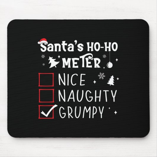 Tapis De Souris Nice Naughty Grumpy Christmas List Grumpy Père Noë (Devant)