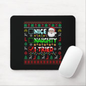 Tapis De Souris Nice Naughty I Tried Funny List Santa Face Christm (Avec souris)