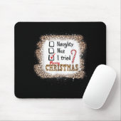 Tapis De Souris Nice Naughty I Tried Leopard Funny Christmas List (Avec souris)