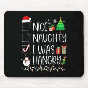 Tapis De Souris Nice Naughty I Was Hungry Christmas List Père Noël