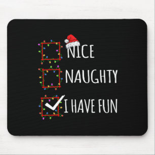 Tapis De Souris Nice Naughty J'Ai Amusant Liste de Noël Père Noël