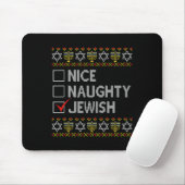Tapis De Souris Nice Naughty Juif Laide Hanoukka Sweater Funny Ch (Avec souris)