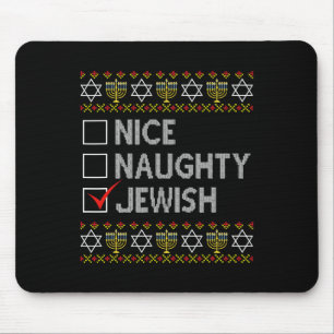 Tapis De Souris Nice Naughty Juif Laide Hanoukka Sweater Funny Ch