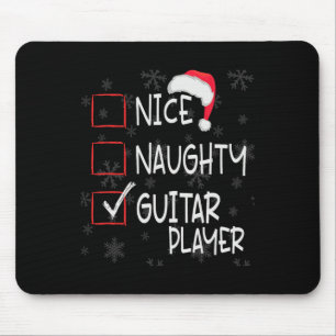 Tapis De Souris Nice Naughty Lead Guitar Player Liste de Noël San