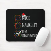 Tapis De Souris Nice Naughty Left Unsupervised Christmas List Funn (Avec souris)