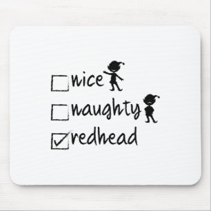 Tapis De Souris Nice Naughty Redhead - Xmas Idea Cadeau Drôle Chri