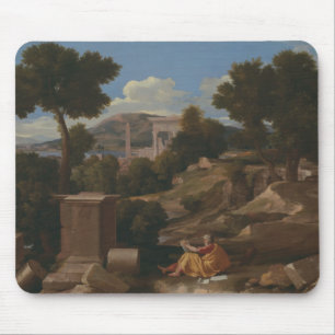 Tapis De Souris Nicolas Poussin - Paysage avec Saint John