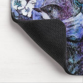 Tapis De Souris NID OISEAU, bleu blanc (Coin)