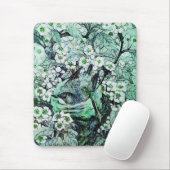 Tapis De Souris NID OISEAU, vert blanc (Avec souris)