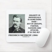 Tapis De Souris Nietzsche Insanity Rare Dans Les Individus Citer (Avec souris)