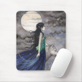 Tapis de souris Night of the Wolf Gothic Fantasy (Avec souris)