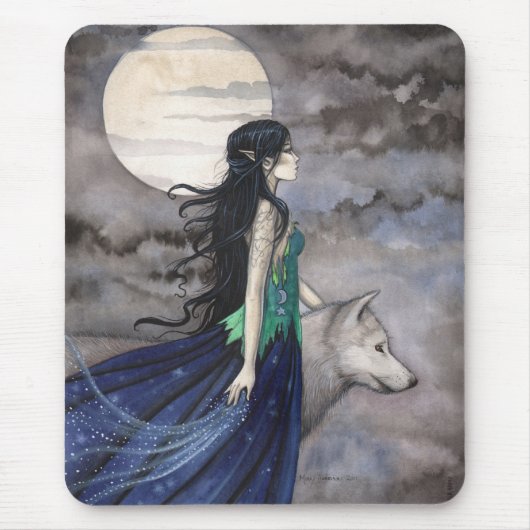 Tapis de souris Night of the Wolf Gothic Fantasy (Devant)