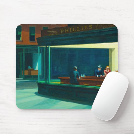 Tapis De Souris Nighthawks, 1942 par Edward Hopper (Avec souris)
