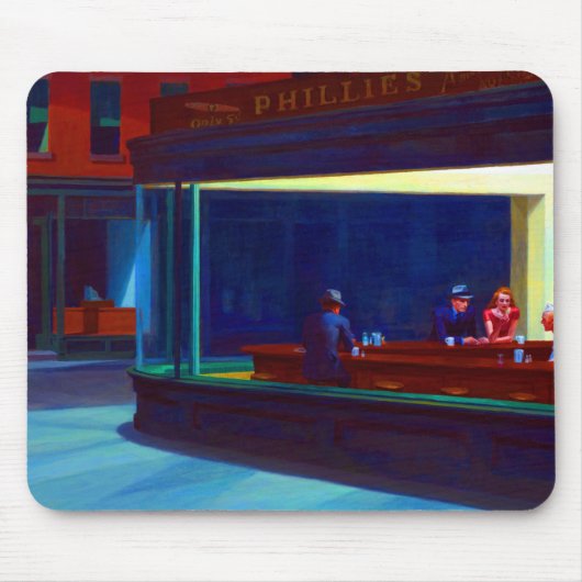 Tapis De Souris Nighthawks d'Edward Hopper (Devant)