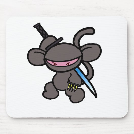 Tapis De Souris Ninja noir Griffe-Aucuns mots (Devant)