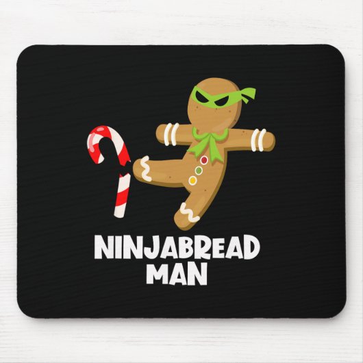 Tapis De Souris Ninjabread homme fun ginja kicking sucre de canne (Devant)