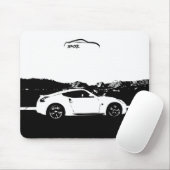 Tapis De Souris Nissan 370z Mousepad avec le logo noir de course (Avec souris)