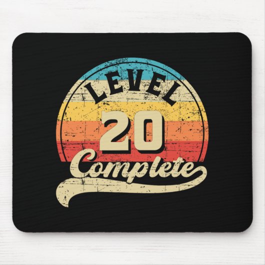 Tapis De Souris Niveau 20 Gamer Complet Tee 20e Mariage Anniversa (Devant)