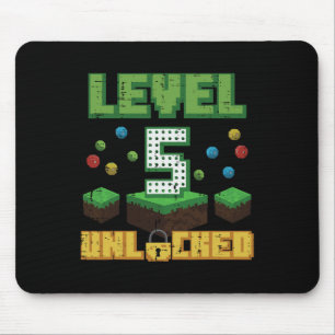 Tapis De Souris Niveau 5 Débloqué Pixel Gamer 5e Anniversaire Jeux