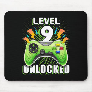 Tapis De Souris Niveau 9 Débloqué Jeu Vidéo 9e Anniversaire Gamer 