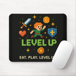 Tapis De Souris Niveau Haut Gamer Mousepad - Retro Pixel Art Desig