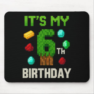 Tapis De Souris Niveau pixelisé 6 Anniversaire Gamer Enfants Pixel