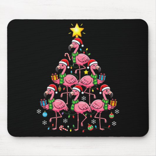 Tapis De Souris Nk Flamingo Christmas Tree Santa Flamingo Holiday  (Devant)