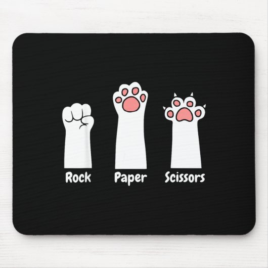Tapis De Souris Nk Paw Prints Pet Lover Rock Paper Scissors Hand G (Devant)