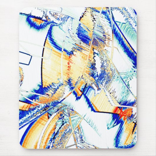 Tapis De Souris No d'encre égouttée, image avec tache orange et bl (Devant)