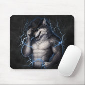 Tapis De Souris No More Mr Nice Guy Funny Alpha Wolf Meme Brainrot (Avec souris)