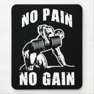 Tapis De Souris NO PAIN NO GAIN. Exercice de musculation Motivatio