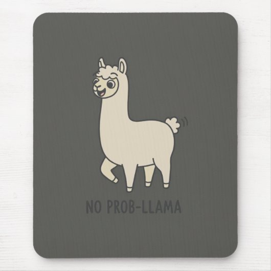 Tapis De Souris "No Prob-Llama" Cute Llama Doodle - Chill Vibe (Devant)