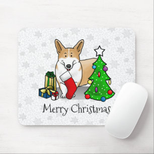 Tapis De Souris Noël 2 Pembroke Welsh Corgi (rouge 1) Tree Cute