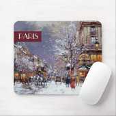 Tapis De Souris Noël à Paris. Cadeau de Noël (Avec souris)