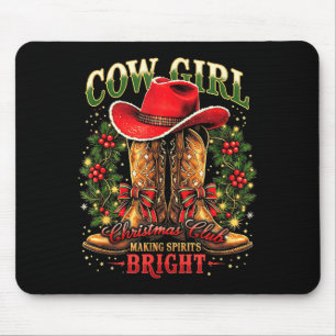 Tapis De Souris Noël à vous tous Xmas Coquette Cowgirl Allons-y Fi
