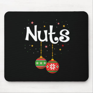Tapis De Souris Noël Amusant Couple Famille Châtaignes Hommes