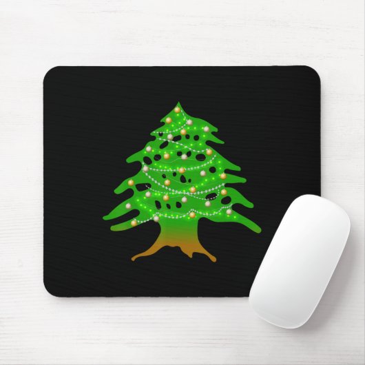 Tapis De Souris Noël Arbre Libanais Liban Drapeau Ced de Noël (Avec souris)