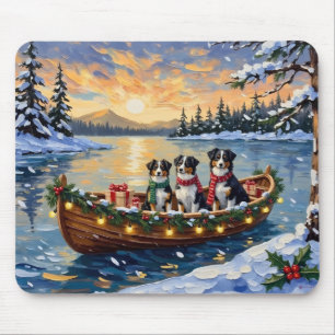 Tapis De Souris Noël Australien Shepherd Bateau Vacances