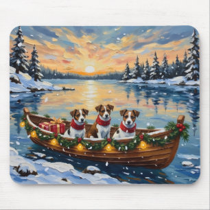 Tapis De Souris Noël Bateau de vacances Jack Russell Terrier