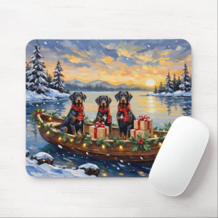 Tapis De Souris Noël Bateau de vacances Weimaraner